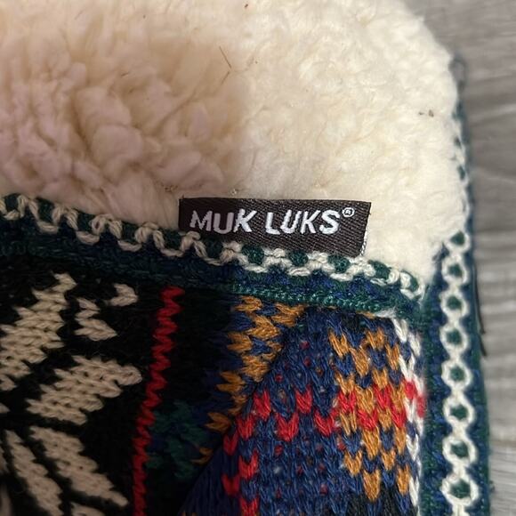 Muk Luks Women’s Size XL 11-12 Slippers Hard Bottom Faux Fur Inside - Picture 9 of 10